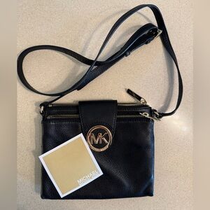 Michael Kors Black Leather Crossbody Bag